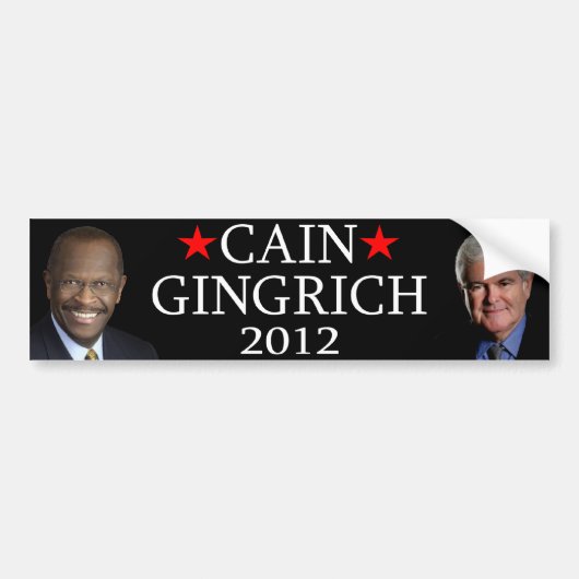 Kain/Gingrich Bumpersticker (Voorkant)