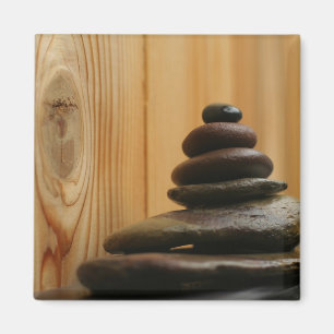 Kairn Meditation Stones and Wood Magneet