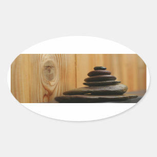 Kairn Meditation Stones and Wood Ovale Sticker