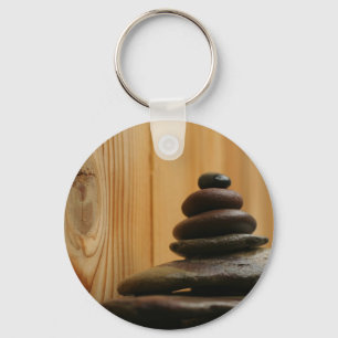 Kairn Meditation Stones and Wood Sleutelhanger