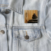 Kairn Meditation Stones and Wood Vierkante Button 5,1 Cm (In situ)