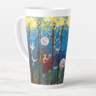 Kairos Woman en Unicorn Fantasy Art Latte Mok