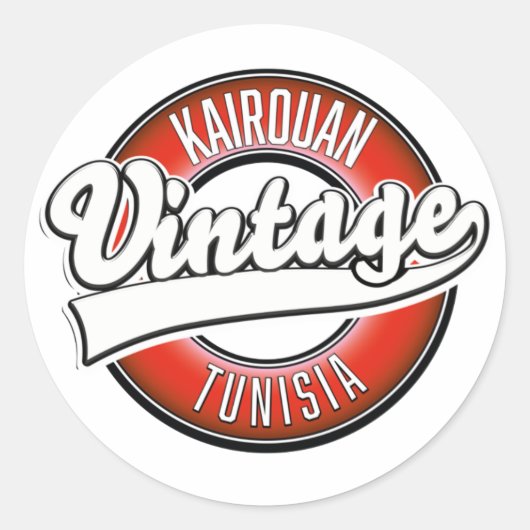 Kairouan tunisia  stijl logo ronde sticker (Voorkant)