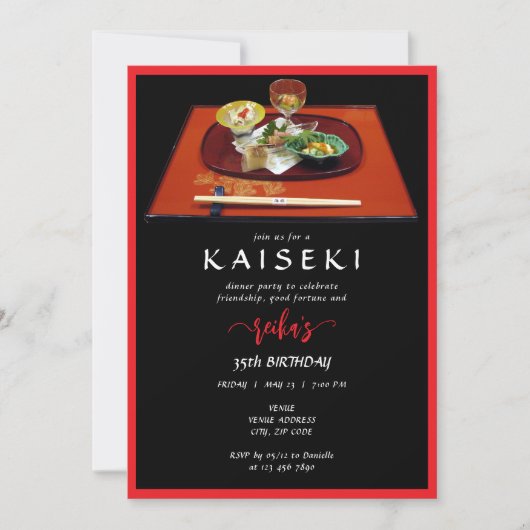 Kaiseki Japans Private Chef Script Verjaardag Kaart (Voorkant)