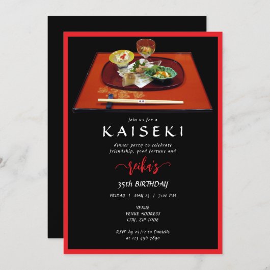 Kaiseki Japans Private Chef Script Verjaardag Kaart (Voorkant / Achterkant)