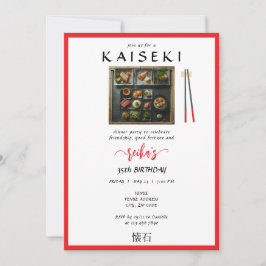Kaiseki Japanse Private Chef Red Script Verjaardag Kaart