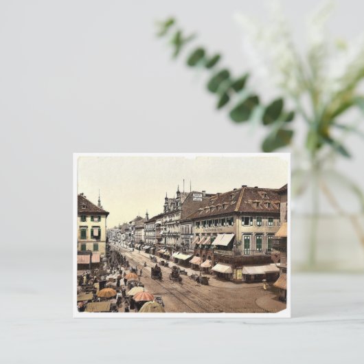 Kaiser Strasse, Karlsruhe, Baden, Duitsland klassi Briefkaart (Staand voorkant)