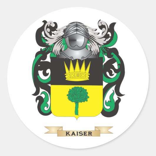 Kaiser Wapenschild (Familie Crest) Ronde Sticker (Voorkant)