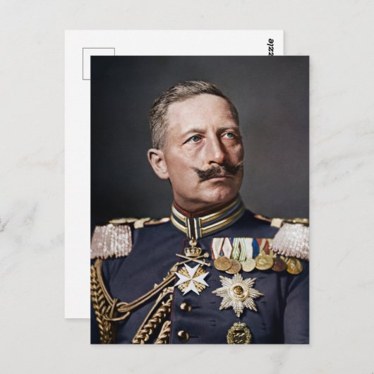 Kaiser Wilhelm II 1908 gekleurd Briefkaart (Voorkant / Achterkant)