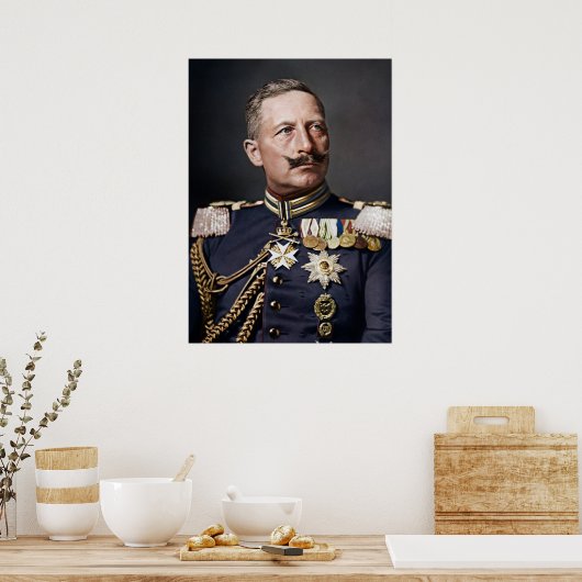 Kaiser Wilhelm II 1908 gekleurd Poster (Keuken)