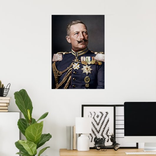 Kaiser Wilhelm II 1908 gekleurd Poster (Thuiskantoor)