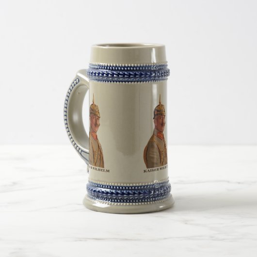 Kaiser Wilhelm II Beer Stein Bierpul (Voorkant links)