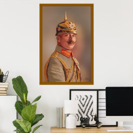 Kaiser Wilhelm II, keizer van Duitsland, met handt Poster