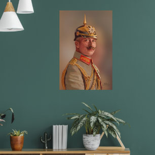 Kaiser Wilhelm II, keizer van Duitsland, met handt Poster