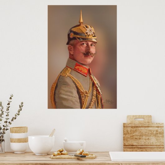 Kaiser Wilhelm II, keizer van Duitsland, met handt Poster (Keuken)