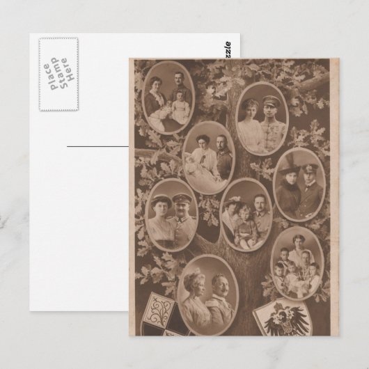 KAISER WILHELM II met zijn gezin #024D Briefkaart (Voorkant / Achterkant)