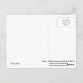 Kaiser Wilhelm Memorial Church in Berlijn Briefkaart (Achterkant)