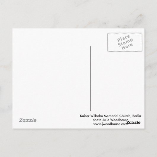 Kaiser Wilhelm Memorial Church in Berlijn Briefkaart (Achterkant)