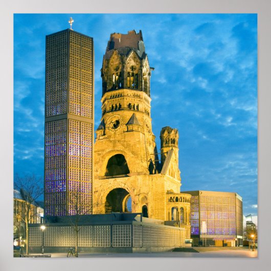 Kaiser Wilhelm Memorial Church in Berlijn Poster (Voorkant)