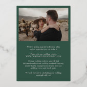 Kaitin Hunter Green Elegant Wedding Save the Date Folie Uitnodiging (Achterkant)