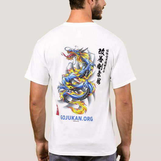Kaizen Gojukan Fiery Blue Dragon T-shirt (Achterkant)