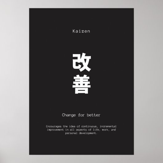 Kaizen Japans inspirerend quote Poster (Voorkant)