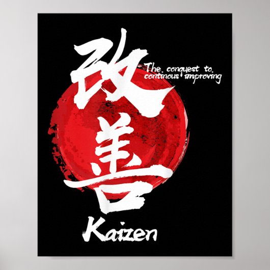 Kaizen Japanse Concept Quote Kalligraph verbeteren Poster (Voorkant)