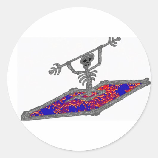 Kajak Botten Float Ronde Sticker (Voorkant)