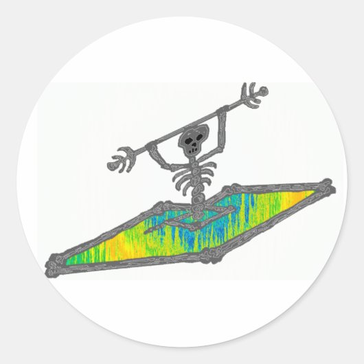 Kajak Botten golflengte Ronde Sticker (Voorkant)