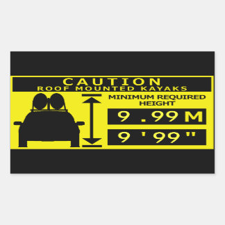 Kajak Hoogte Waarschuwing Sticker