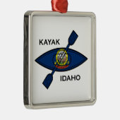 Kajak Idaho Vlag Metalen Ornament (Rechts)