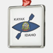 Kajak Idaho Vlag Metalen Ornament (Links)