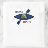 Kajak Idaho Vlag Rechthoekige Sticker (Tas)