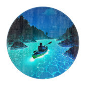 Kajak in gloeiend waterontwerp snijplank (Voorkant)