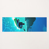 Kajak in gloeiend waterontwerp yogamat (Achterkant (horizontaal))