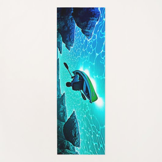 Kajak in gloeiend waterontwerp yogamat (Voorkant)