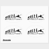 Kajak Kajakken Water Sport Evolution Art Ovale Sticker (Vel)