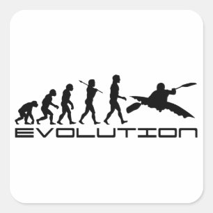 Kajak Kajakken Water Sport Evolution Art Vierkante Sticker