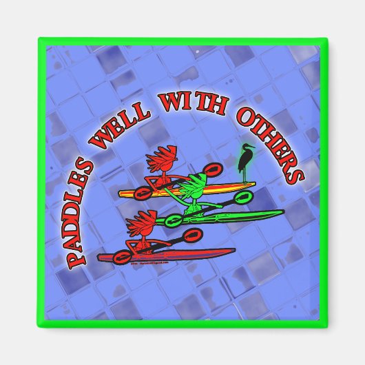 Kajak kano - peddelt goed met anderen magneet (Voorkant)