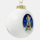 Kajak Kerstboom aangepaste naam en jaar Keramische Bal Ornament (Links)