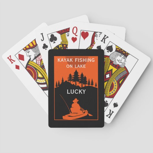 Kajak Lake en de rivier Gevist Pokerkaarten (Achterkant)