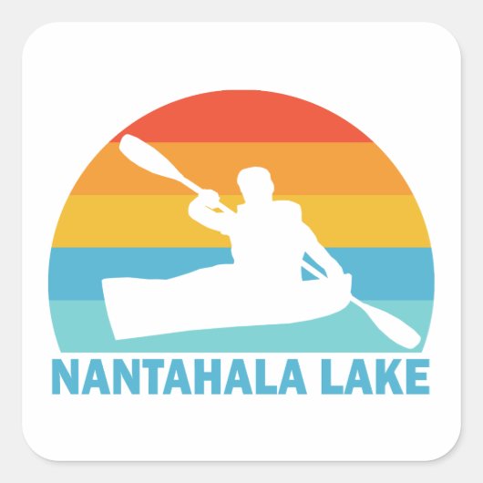 Kajak Nantahala Lake North Carolina Vierkante Sticker (Voorkant)