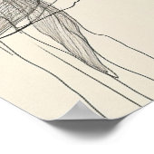 Kajak oceaanmeer minimalistische lijnkunst poster (Hoek)