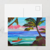 Kajak, palmbomen en oceaan | Gewoon Gezegde Hi Briefkaart (Voorkant / Achterkant)