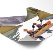 Kajak rijden op het meer | Waterverf van de Natuur Poster (Hoek)