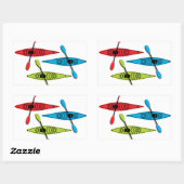 kajak-sticker rechthoekige sticker (Vel)