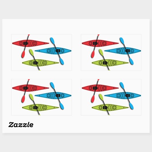 kajak-sticker rechthoekige sticker (Vel)