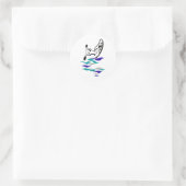 Kajak Uitzicht Ronde Sticker (Tas)