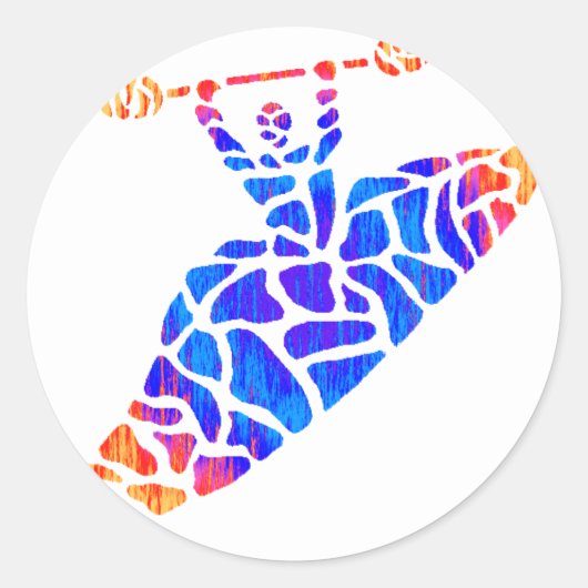 Kajak wat Daze Ronde Sticker (Voorkant)
