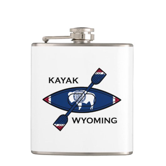 Kajak Wyoming vlag Heupfles (Voorkant)